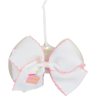 Mud Pie - Toddler Girl Cake Slice Embroidered Bow Image 1