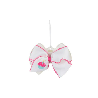 Mud Pie - Toddler Girl Cupcake Embroidered Bow Image 1
