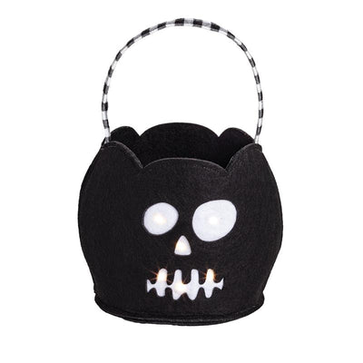 Mud Pie - Unisex Kid's Halloween LED Light Up Projecting Treat Bucket, Black Image 1