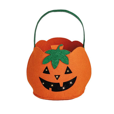 Mud Pie - Unisex Kid's Halloween LED Light Up Projecting Treat Bucket, Orange Image 1