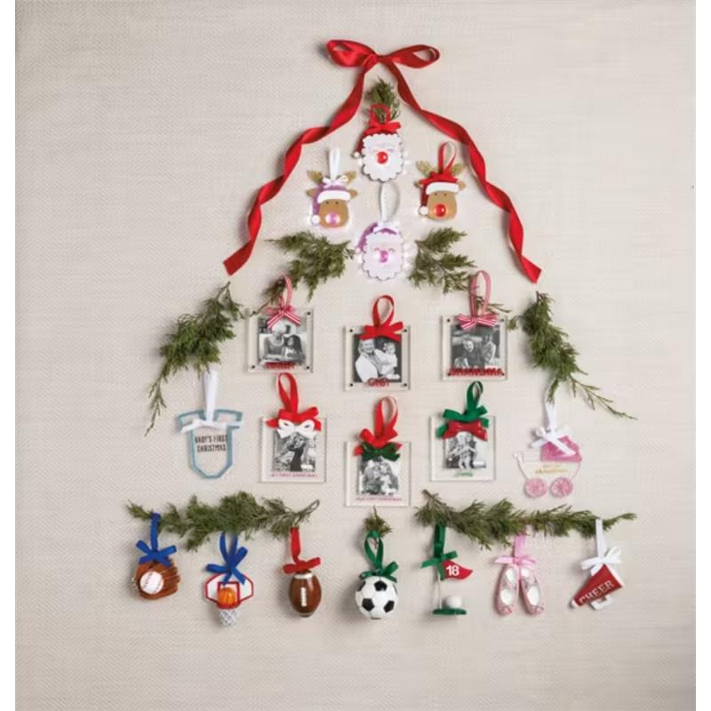 Mud Pie White Bow Frame Ornament