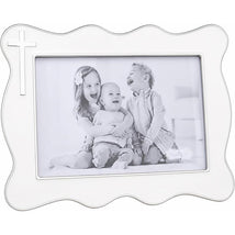 Mud Pie White Enamel Cross 4x6 Picture Frame