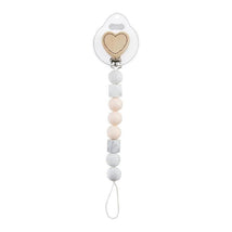 Mud Pie - Wood And Silicone Pacy Clip Spinner, Heart Image 1
