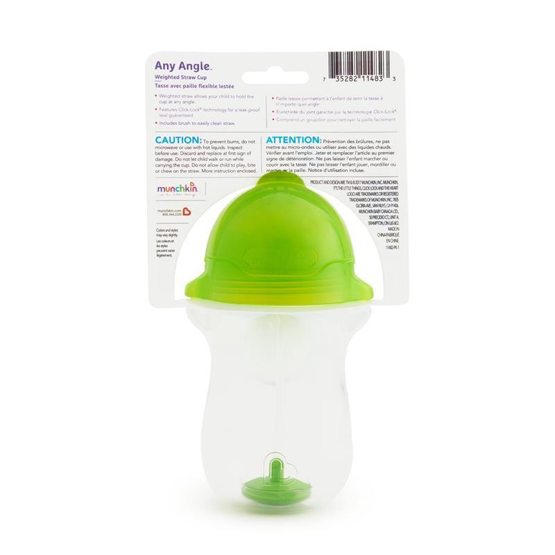 Munchkin - 10Oz Any Angle Weighted Straw Cup, Green Image 6