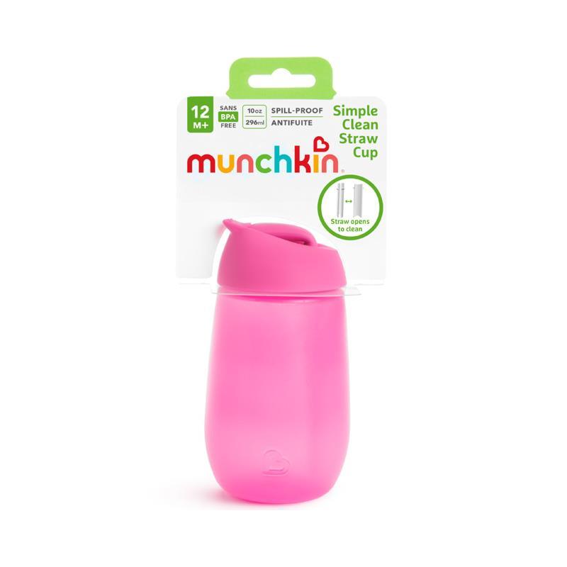 Munchkin - 10Oz Simple Clean Straw Cup - Pink Image 3
