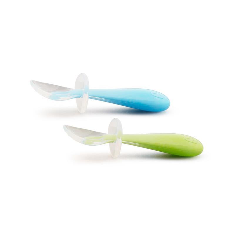 Munchkin - 2Pk Gentle Scoop Spoons, Blue/Green Image 3