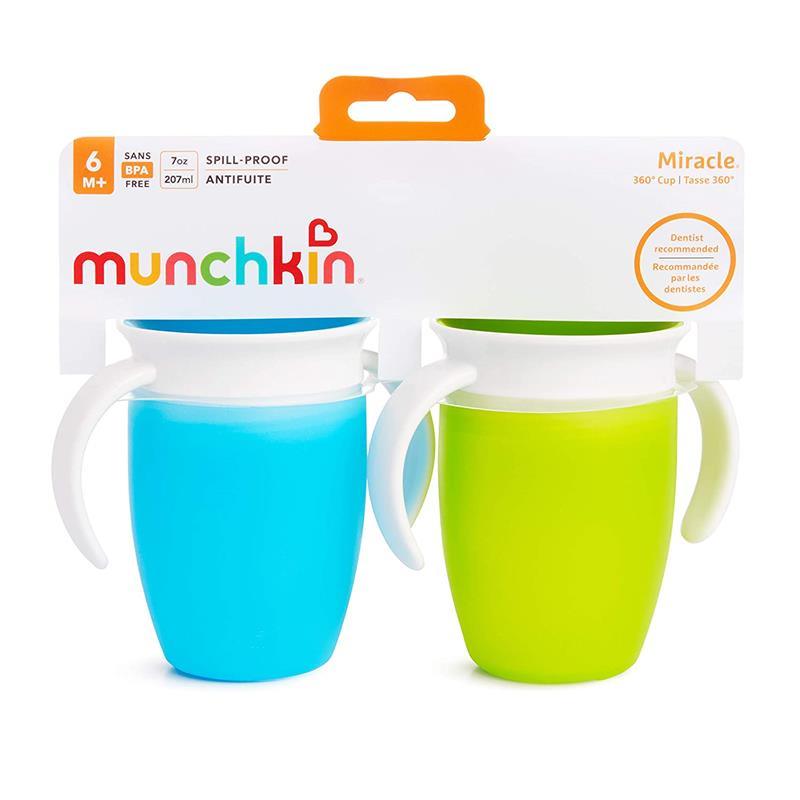 Munchkin - 2Pk Miracle 360° Trainer Cup, Blue/Green Image 2