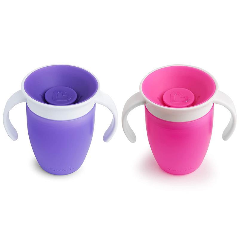 Munchkin - 2Pk Miracle 360° Trainer Cup, Pink/Purple Image 2
