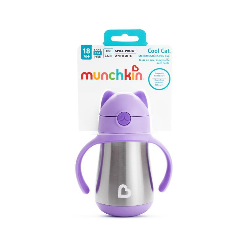 Munchkin 8Oz Cool Cat Stainless Steel Cup, Purple Image 4