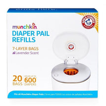 Munchkin Arm & Hammer Diaper Pail Refill Bags, 20 Pack, Holds Image 1