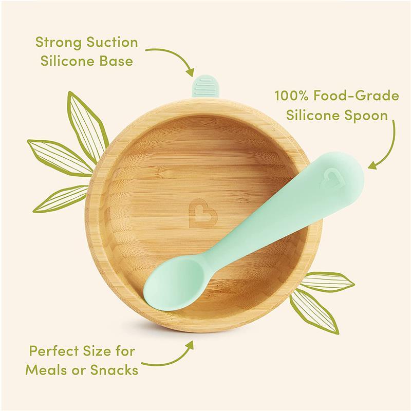 Munchkin - Bambou Suction Bowl & Silicone Spoon Image 6