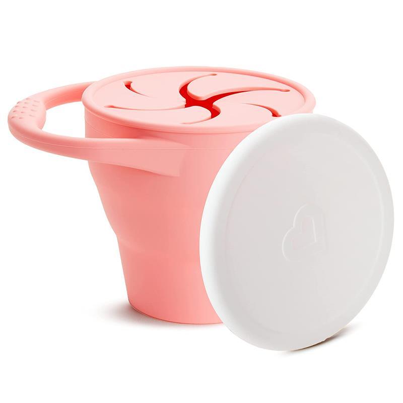 Munchkin - C’est Silicone! Collapsible Snack Catcher® with Lid, Coral Image 1