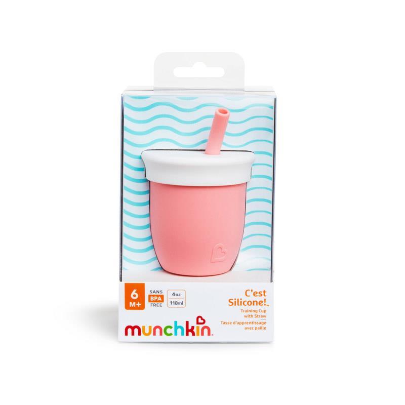 Munchkin - C’est Silicone! Training Cup with Straw, Coral Image 4