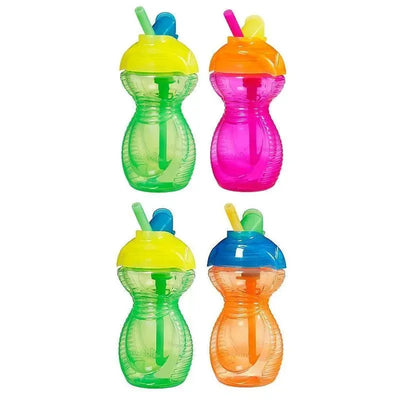 Munchkin Click Lock Flip Straw 2-Pack contains two colorful 9 oz sippy cups with flip straws in assorted colors.