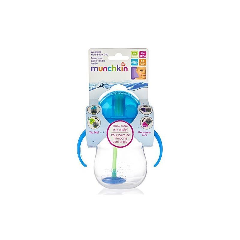 Munchkin Click Lock Weighted Flexi Straw Trainer Cup - Blue - 7 oz
