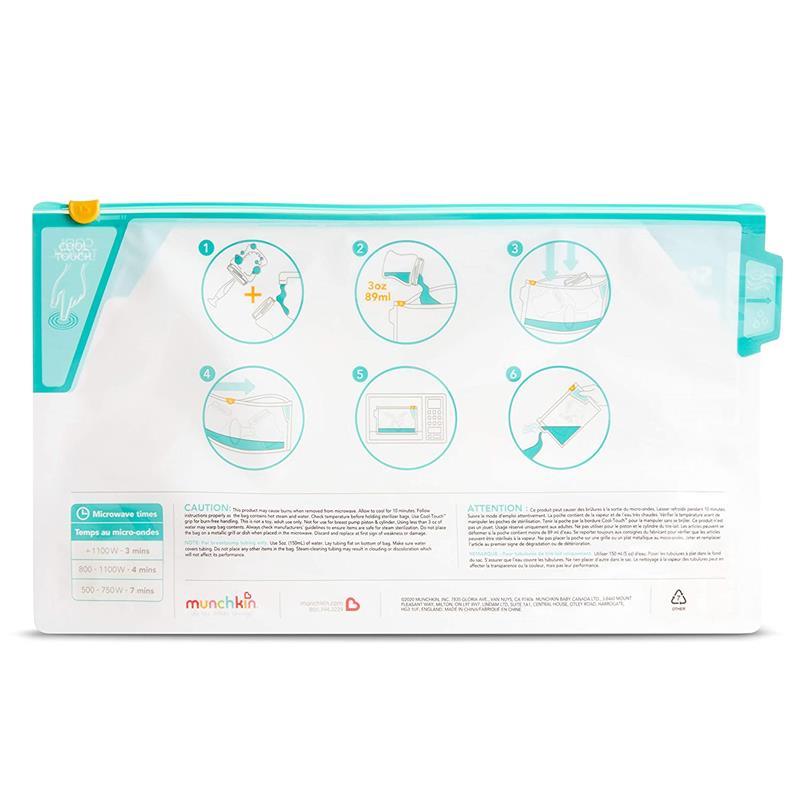 Munchkin Jumbo Bottle Sterilizing Bags, Microwave Bottle Sterilizer Bags - 6Pk, 180 Uses Image 4