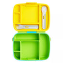Munchkin - Lunch Bento Box with Stainless Steel Utensils ( Green & Yellow) Image 7