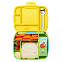 Munchkin - Lunch Bento Box with Stainless Steel Utensils ( Green & Yellow) Image 2