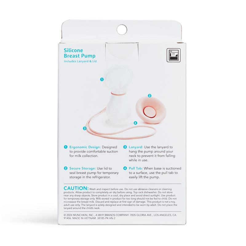 Munchkin Manual Breast Pump for Breastmilk, Clear/Pink Image 6
