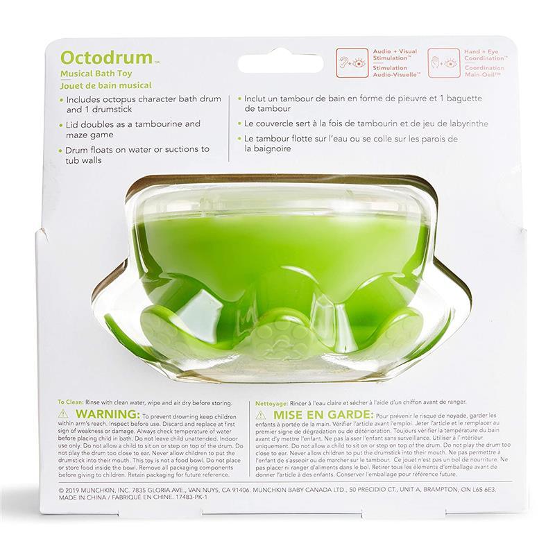 Munchkin Octodrum 3-in-1 Musical Bath Toy, Green Image 2