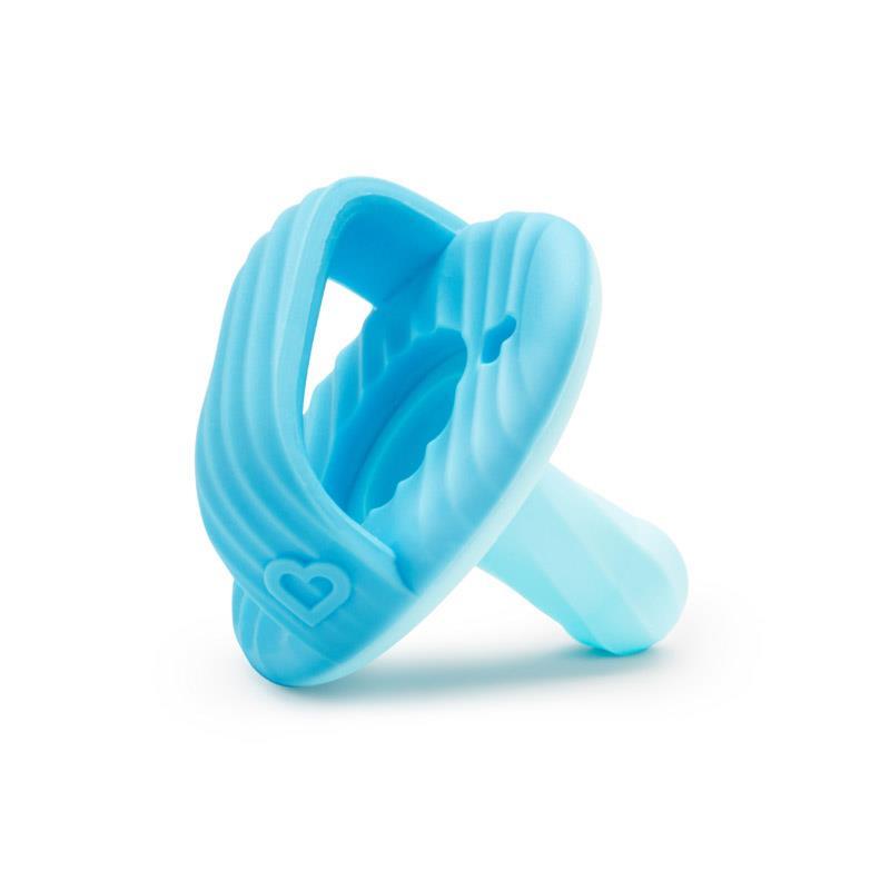 Munchkin Sili-Soothe & Teethe Silicone Pacifier + Teether - 2Pk, Blue/Green Image 4