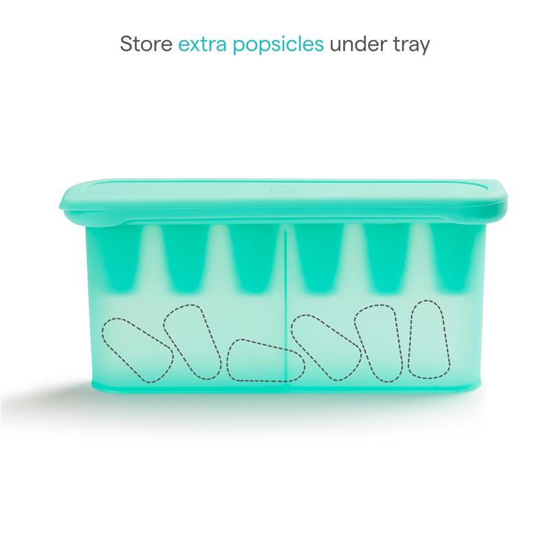 Munchkin Silicone Baby Food Freezer Tray with Lid, Mint Image 4