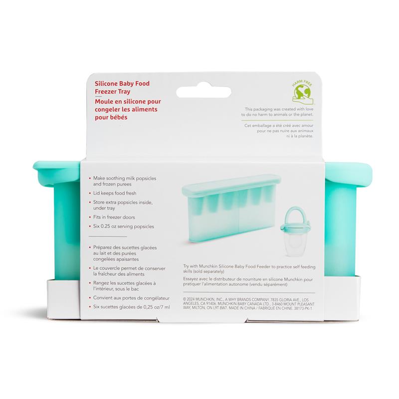 Munchkin Silicone Baby Food Freezer Tray with Lid, Mint Image 6
