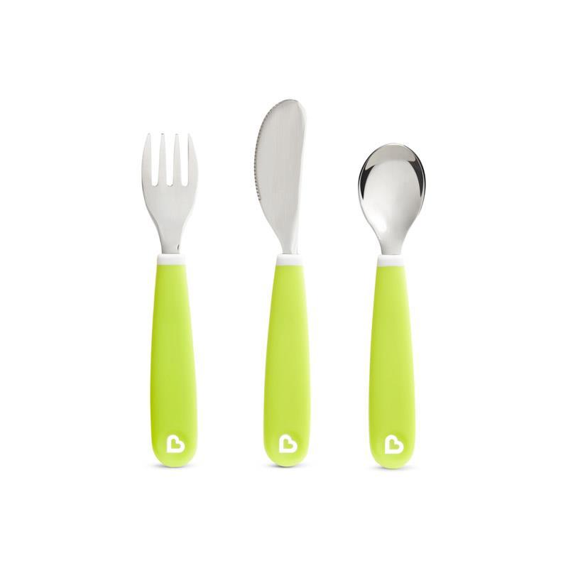 Munchkin Splash Toddler Fork, Knife & Spoon Set, Green Image 1