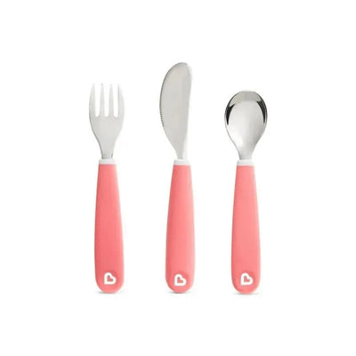Munchkin Splash Toddler Fork, Knife & Spoon Set - Pink Image 1