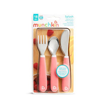 Munchkin Splash Toddler Fork, Knife & Spoon Set - Pink Image 2