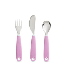 Munchkin Splash Toddler Fork, Knife & Spoon Set - Purple Image 1