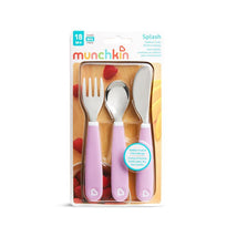 Munchkin Splash Toddler Fork, Knife & Spoon Set - Purple Image 2