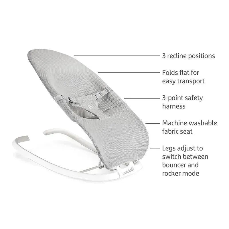 Munchkin - Spring 2 in 1 Baby Bouncer and Rocker, Portable, Lightweight and Compact with 3 Recline Positions Image 6
