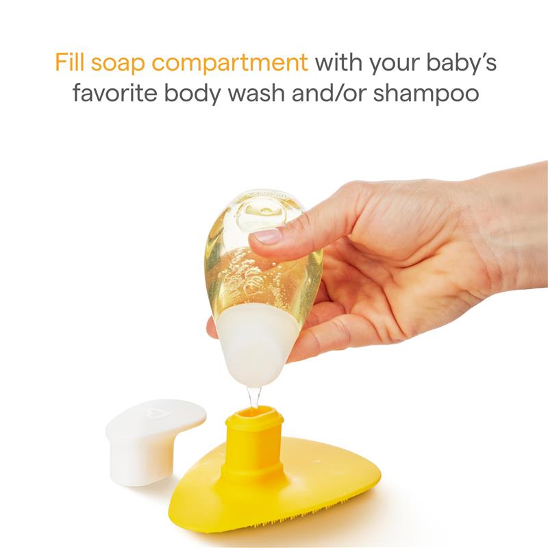 Munchkin Squeeze & Scrub Silicone Baby Bath Brush with Soap and Shampoo Dispenser Image 3