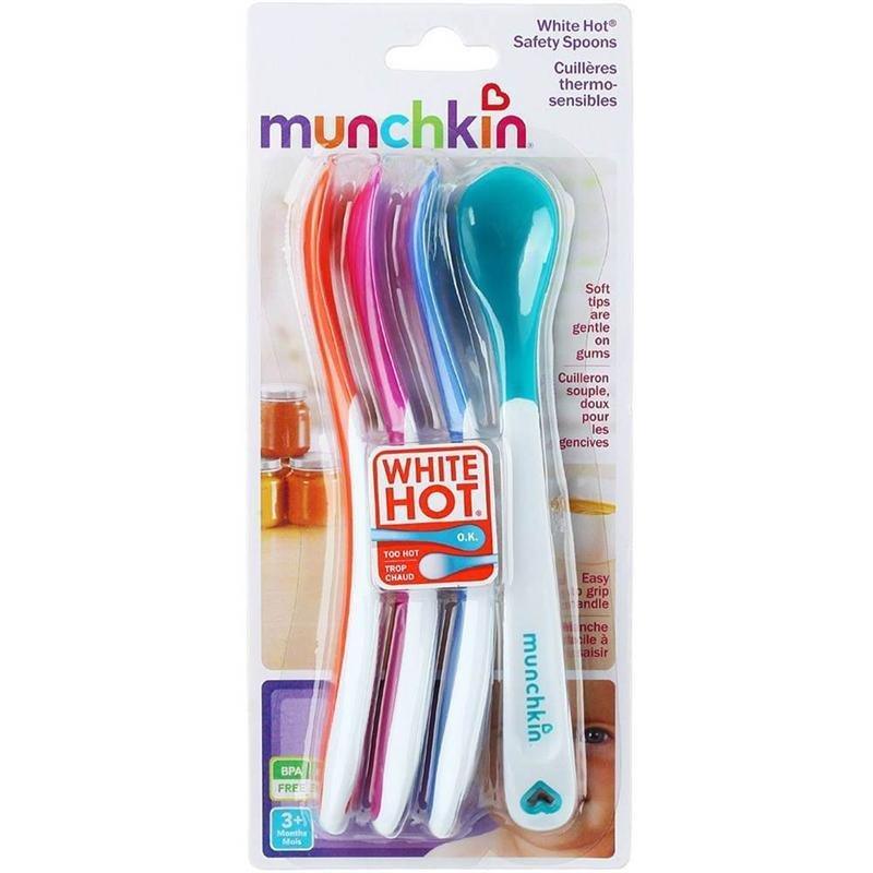 Munchkin Safety Spoons White Hot 3+ Months - 4 Package - Star Market