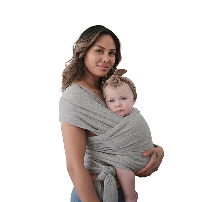 Mushie - 100% Organic Cotton Baby Wrap Carrier, Grey Melange Image 1