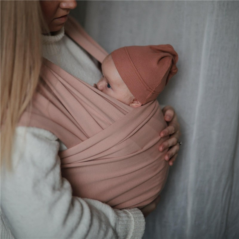 Mushie 100% Organic Cotton Baby Wrap Carrier - Blush Image 2