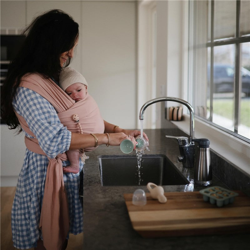 Mushie 100% Organic Cotton Baby Wrap Carrier - Blush Image 4