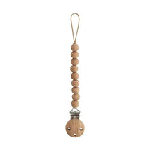 Mushie - 100% Silicone Baby Pacifier Clip BPA Free, Hera Faux Wood Image 1