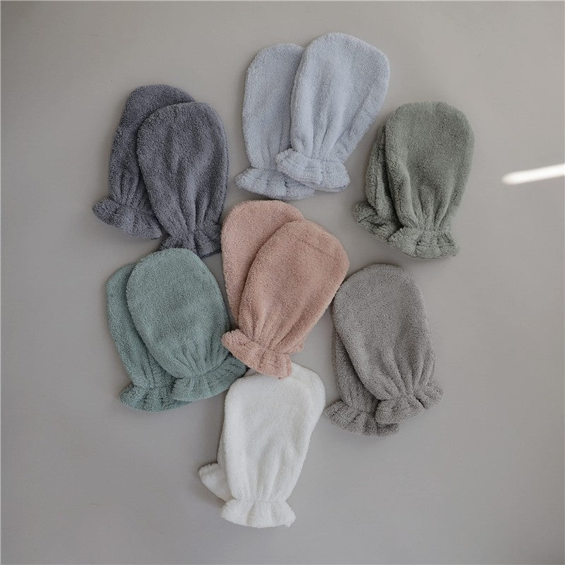 Mushie Organic Cotton Bath Mitts 2-Pack - Gray Image 6