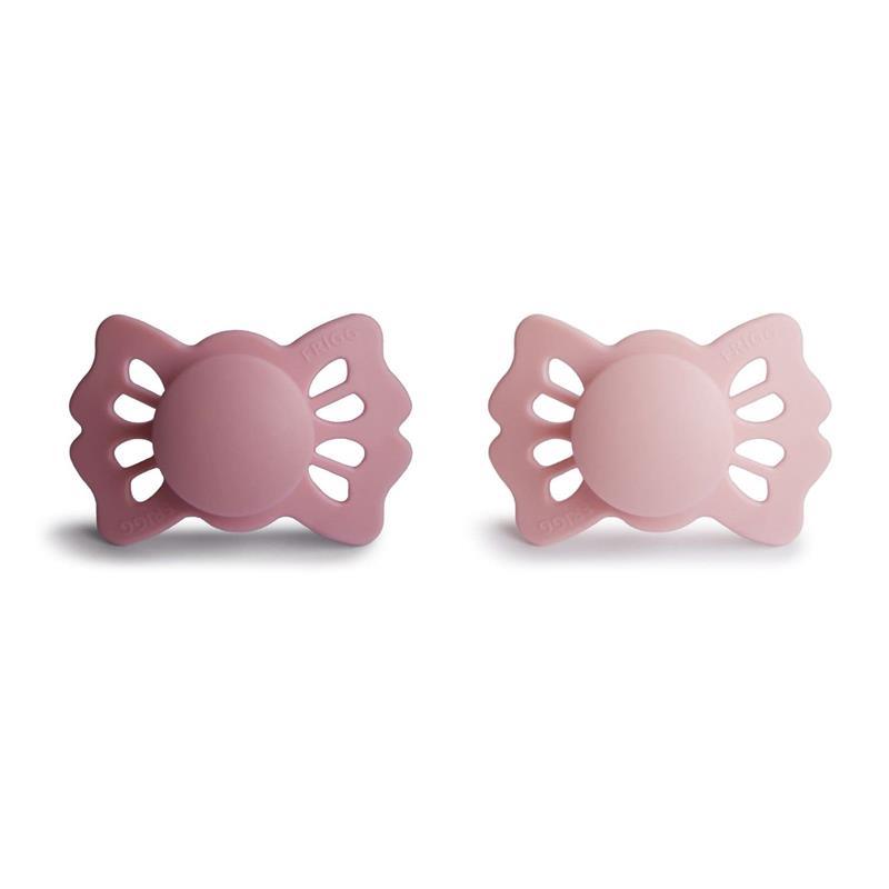 Mushie - 2Pk Cedar/Baby Pink Lucky Symmetrical Silicone Pacifier, 0/6M Image 1
