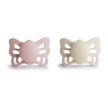 Mushie - 2Pk Cream/Blush Butterfly Anatomical Silicone Pacifier, 0/6M Image 1