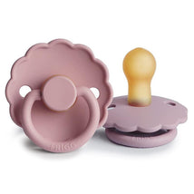 Mushie - 2Pk Frigg Daisy Natural Rubber Baby Pacifier, Baby Pink/Soft Lilac, 0/6M Image 1