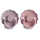 Mushie - 2Pk Frigg Daisy Natural Rubber Baby Pacifier, Baby Pink/Soft Lilac, 0/6M Image 2