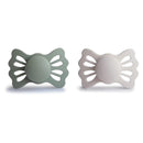 Mushie - 2Pk Lucky Symmetrical Silicone Pacifier, 6/18M, Sage/Silver Gray Image 1