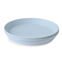 Mushie Silicone Round Plate Dinnerware Set 2 Pack - Powder Blue Image 2