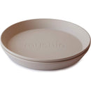 Mushie - 2Pk Round Dinnerware Plates Set, Vanilla Image 1