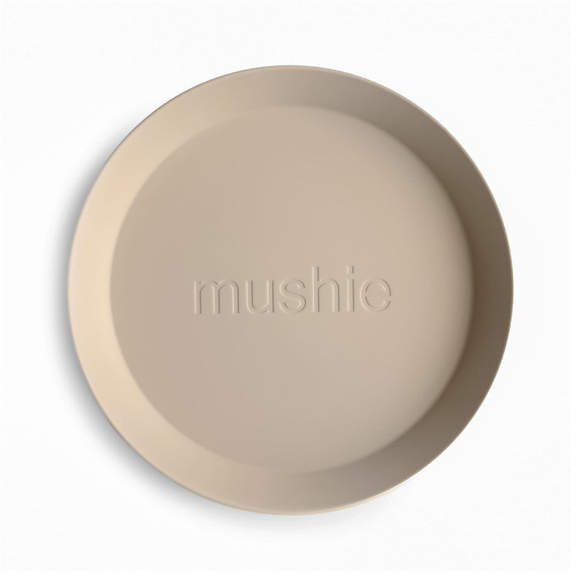 Mushie Silicone Round Plate Dinnerware Set 2 Pack - Vanilla Image 2