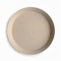Mushie Silicone Round Plate Dinnerware Set 2 Pack - Vanilla Image 2