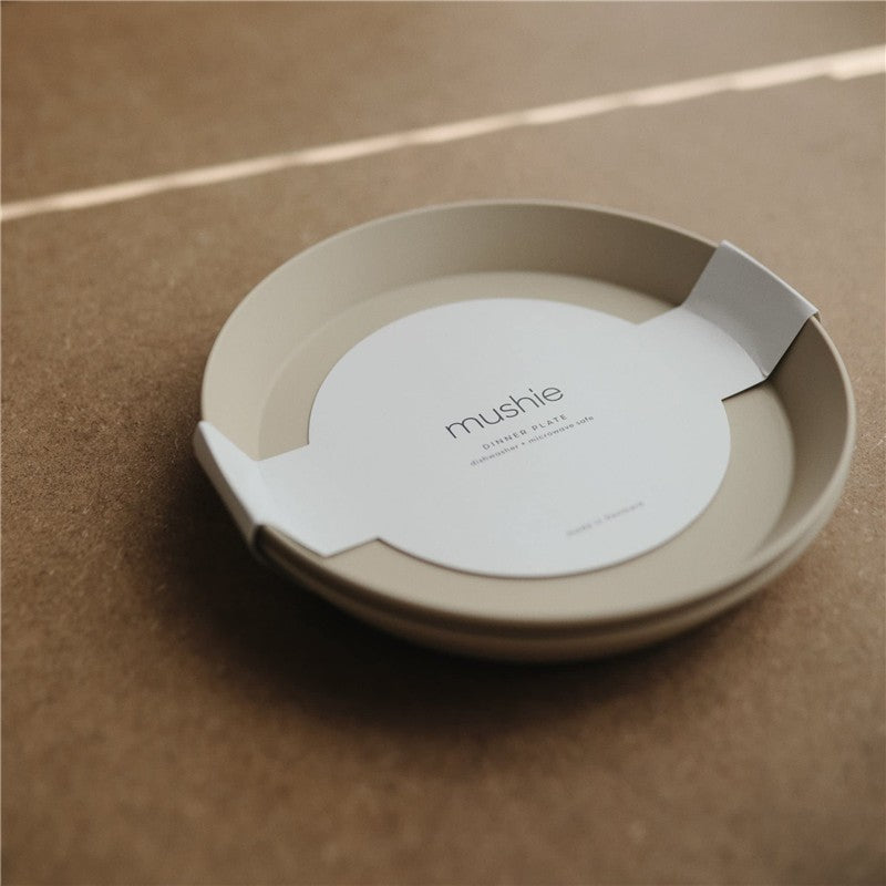 Mushie Silicone Round Plate Dinnerware Set 2 Pack - Vanilla Image 3